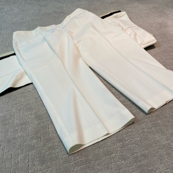 4 Pack Cotton Capri Crop Pants Front Zipper Hook Closure - Black, Khaki, White - Picture 5 of 16